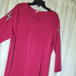 Mountain Mama's, Maroon, XXL, Shirt Dress w/pockets